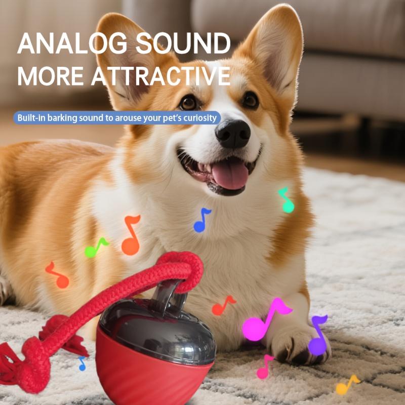 [interactive|intelligent] 1 Interactive Intelligent Dog Ball | Bite Resistant, Tail Rope with Light | Barking, Indoor Pet Game for Small/medium Dogs