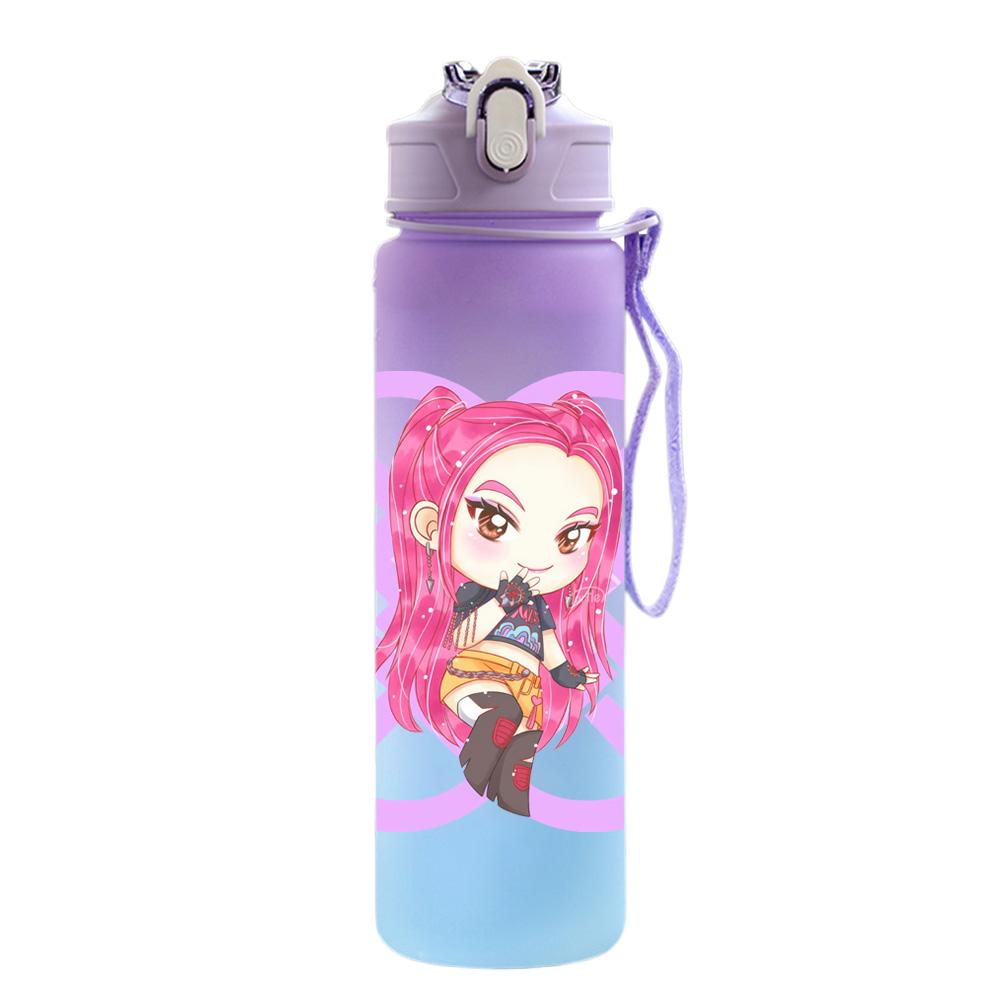 750Ml Water Bottle Cartoon K-Pop Demon Hunters Printed Large Capacity Drinking Cup Portable Outdoor Sports Water Cup Children Kid Gift