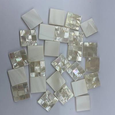 1Pc Natural Freshwater Mother Of Pearl Square Shell Slice 18x18mm Mosaic Spliced Seashell Charm For DIY Vintage Jewelry Inlay Craft Making