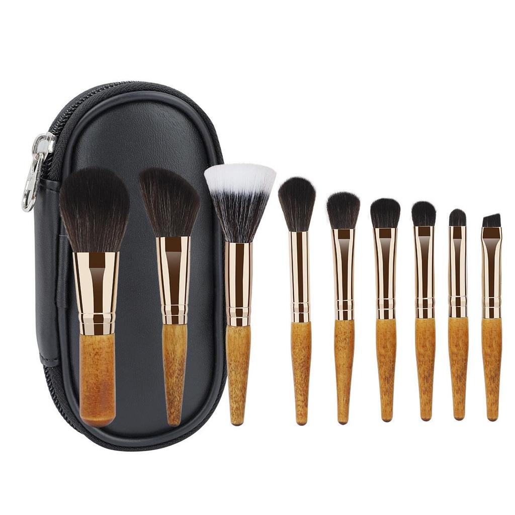 Mini 10-Piece Portable Makeup Brush Set: Eyeshadow & Powder Tools