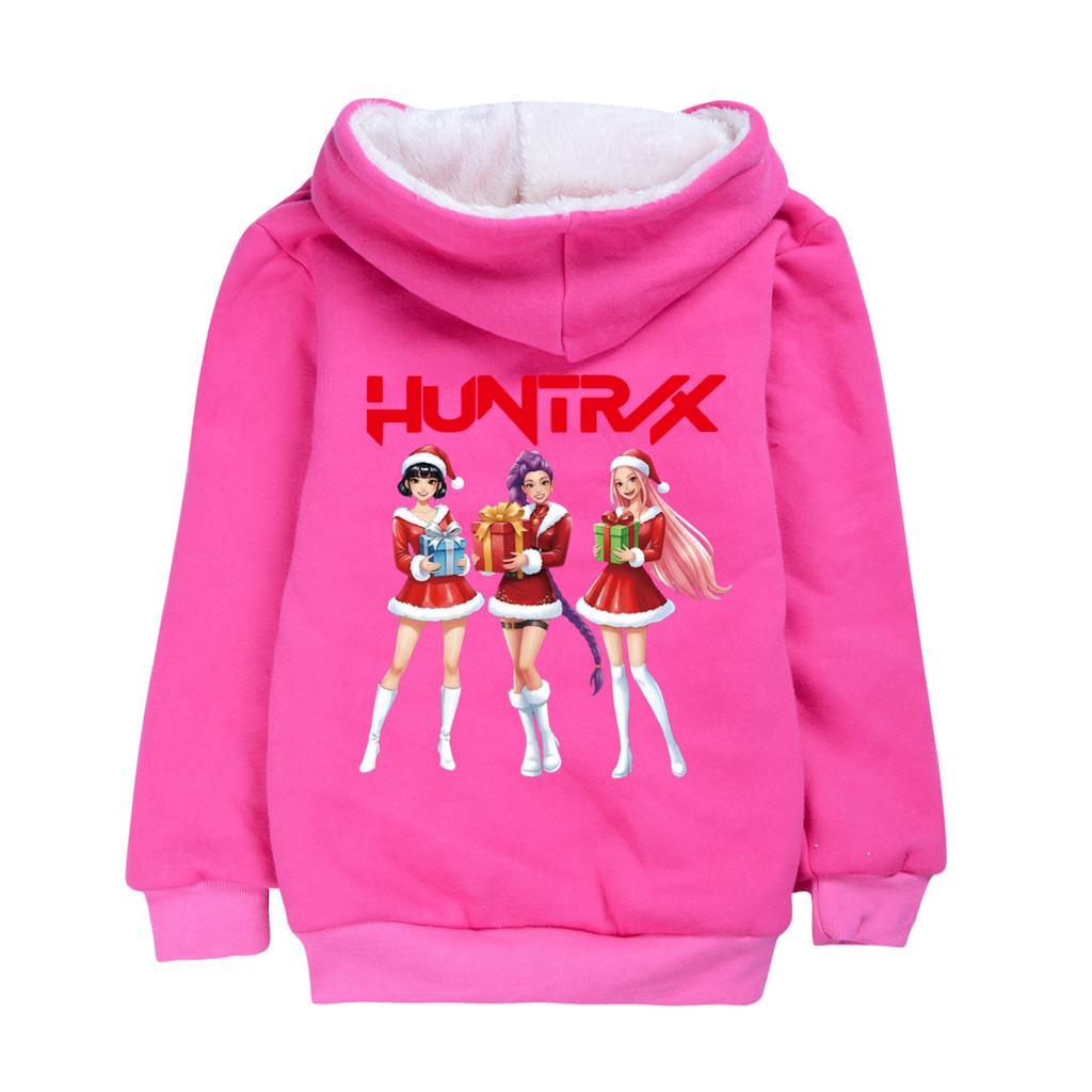 5086 Kids Girls Kpop Zoey Mira Rumi Print Christmas New Year Velvet Warm Winter Jacket