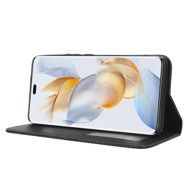 For Honor 90 Pro Wallet Anti-fall Retro Stand Mobile Phone Cover PU Leather Magnetic Case