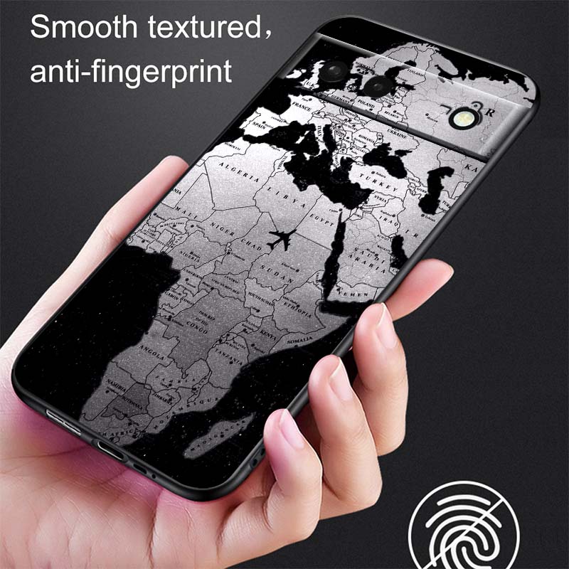 Moderne Flugzeugmuster Handyhülle Für Google Pixel 10 9a 9 8A 8 7 7A 6 6A Pro XL 2024 5G Schwarz Weiches TPU Silikon
