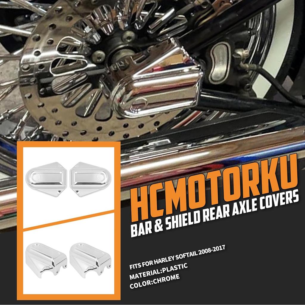 Motorcycle Rear Axle Nut Covers Cap Fit for Harley Softail Slim FLS Deluxe FLSTN FXSTB 2008-2017 Chrome
