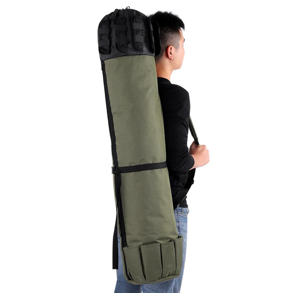 Outdoor Fishing Rod Pole Reel Lures Box Tackle Storage Bag   Shoulder Strap (Black)