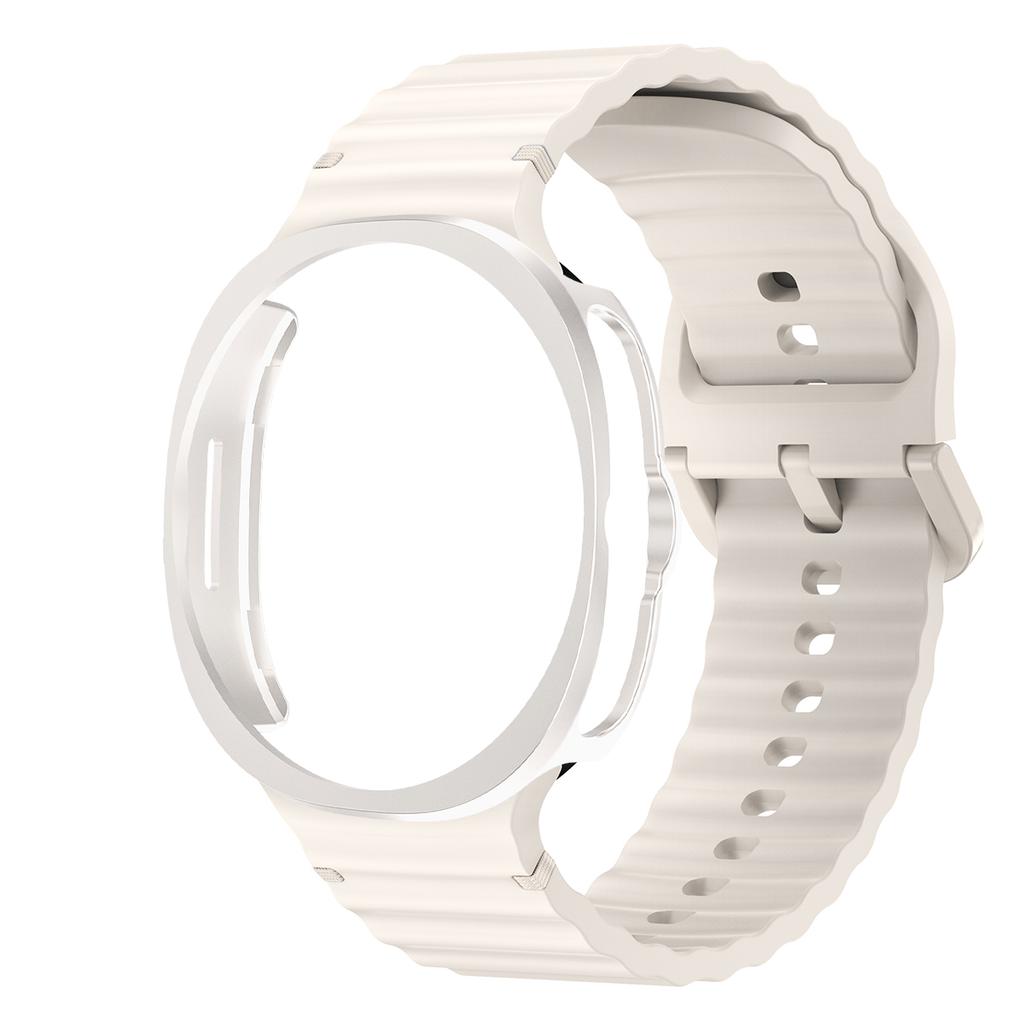 Silicone Strap+PC Case for Samsung Galaxy Watch 8 classic Wave Band Screen Protector Bumper for Galaxy Watch 8 classic 46mm