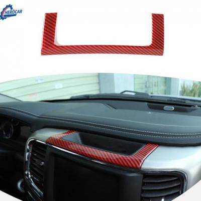 Center Console Storage Box Decor Cover Trim For Dodge RAM 12-17 Red Carbon Fiber