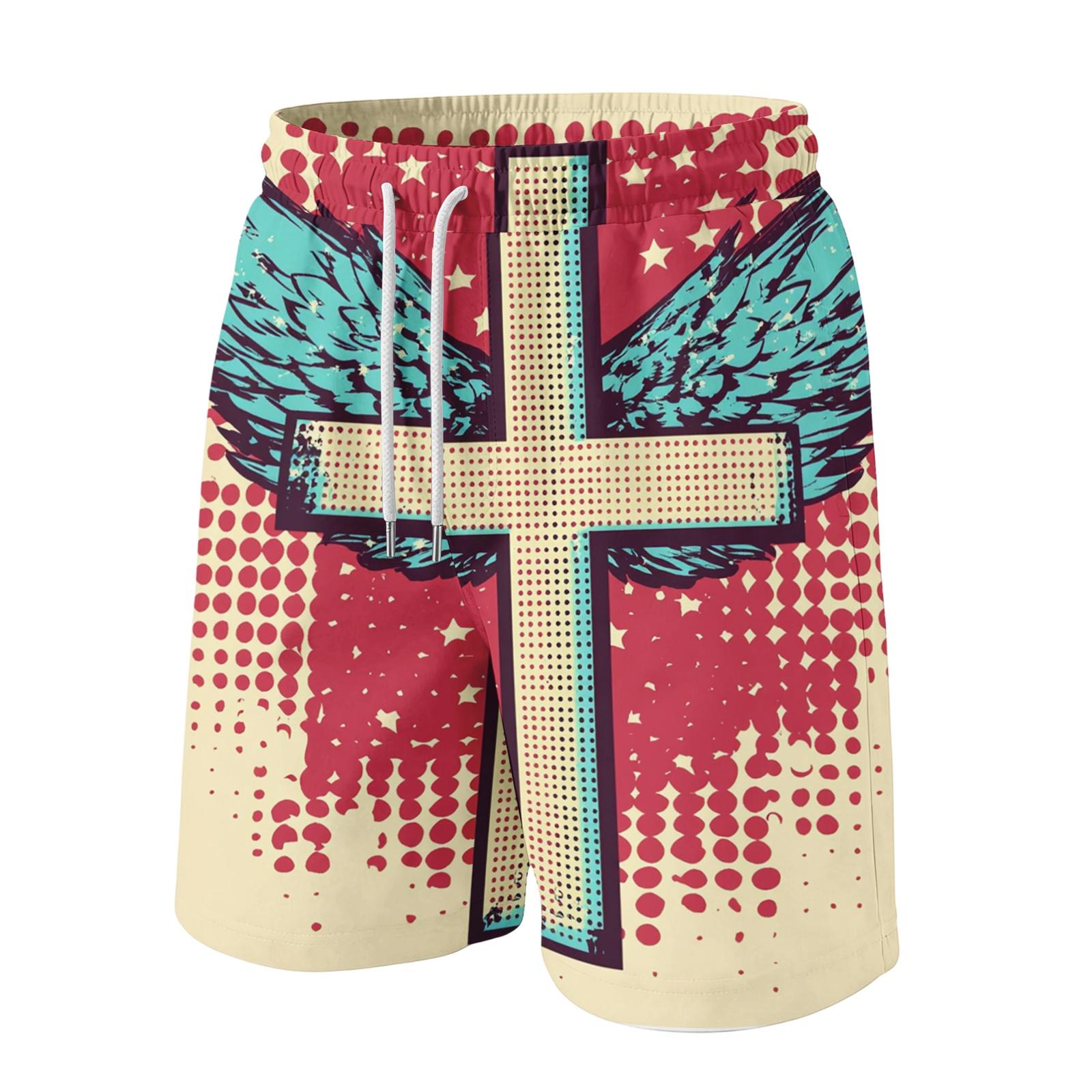 

Men Casual Drawstring Waist Shorts with Graphic Print Lightweight Comfortable Fit Suitable for Outdoor and Everyday Wear XL синий