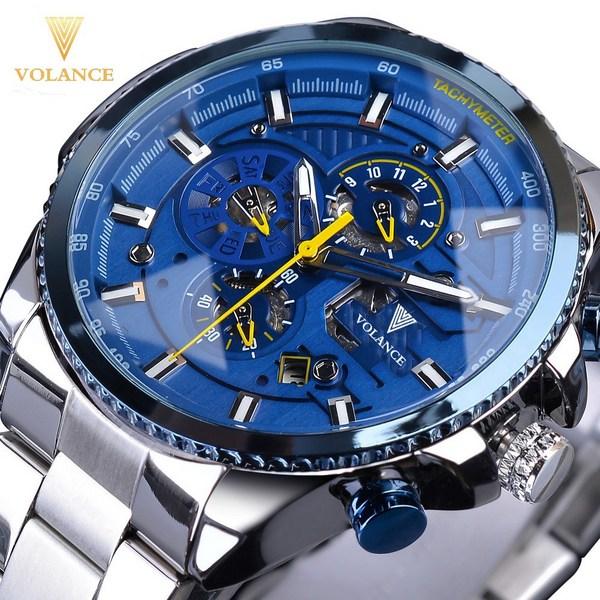 

Volanche WATCH мужские часы автоматические роскошные металлические часы мужские многофункциональные кожаные модные наручные часы E570