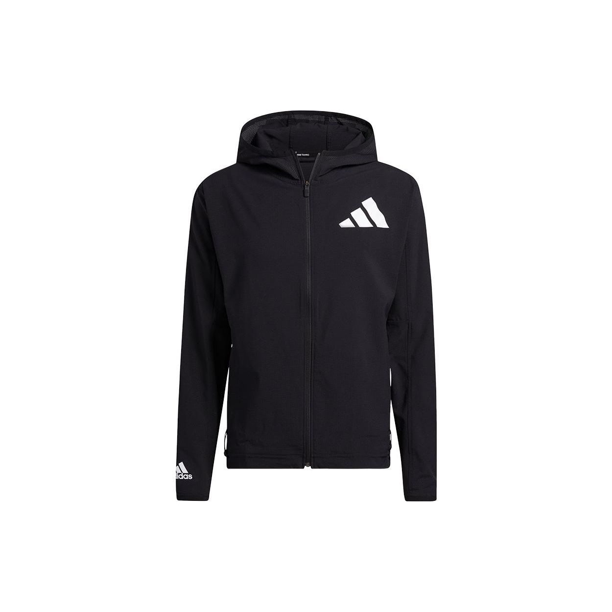 

Adidas Logo Print Hooded Sports Jacket Мужская верхняя одежда Черный GK2882