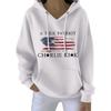 Ladies' Loose And Comfortable Drawstring V-neck Long Sleeved Printed Sweatshirt