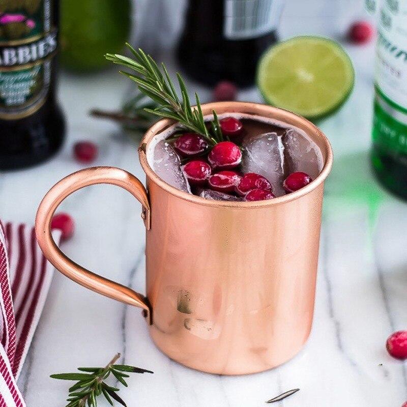 Stainless Steel Straight Copper Coated Cocktail for Internal Scrub Cocktail Moscow Mule Glass Metal Cocktail KTV Bar Hot Drinks