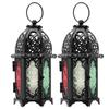 2Pcs Vintage Castle Candle Holder Black Retro Iron Metal Wedding Home Decorations