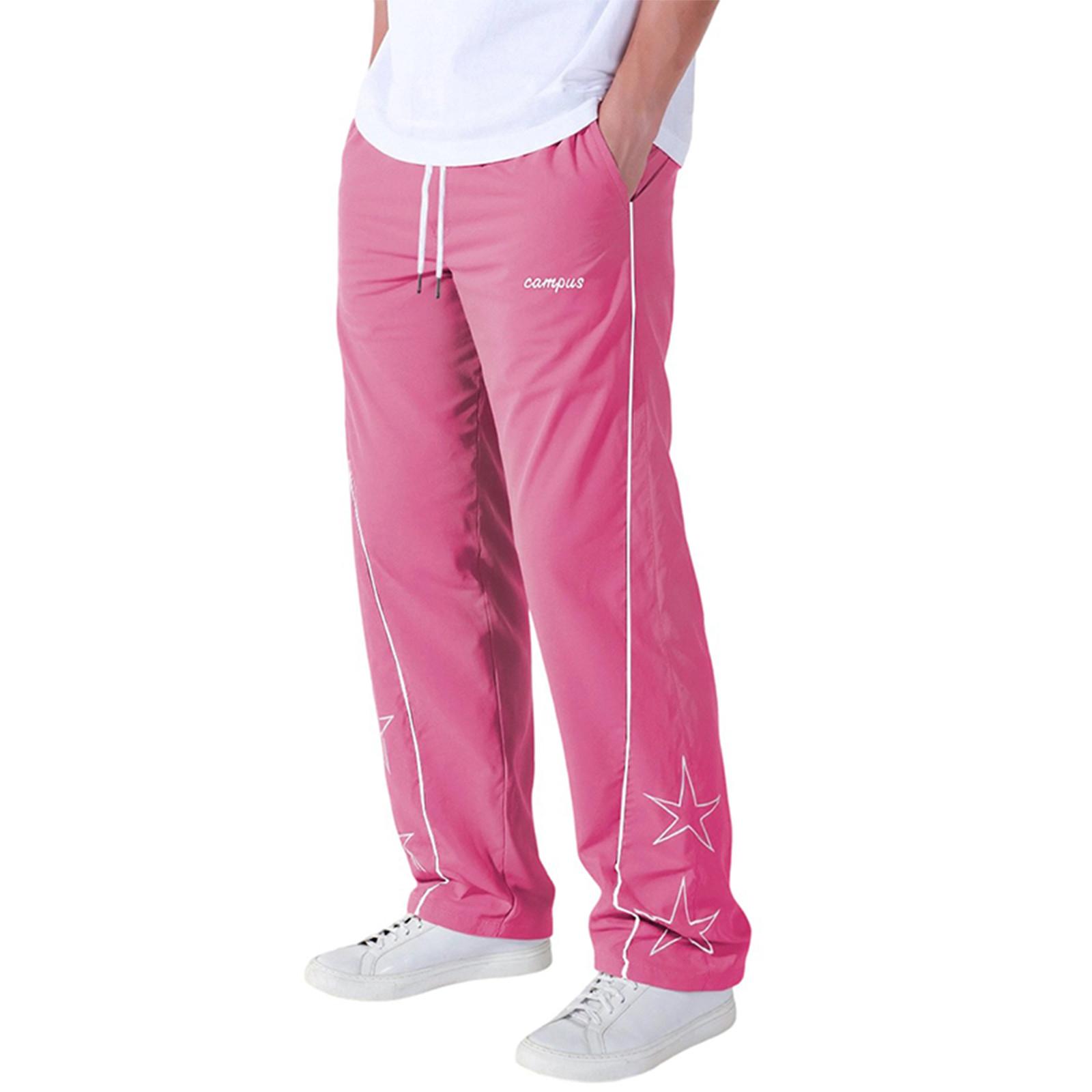 

Men s Overalls Drawstring Multi Pocket Casual Pants Hiking Pants M розовый