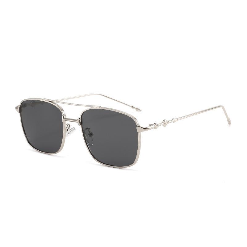 New fashion double beam personalized sunglasses men and women travel street shooting versatile box sunglasses