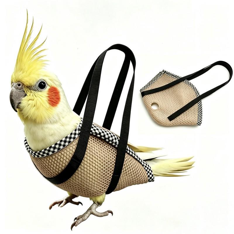 Portable Bird Carrier Bag Parakeets Conures Cockatiels Outdoor Travel Handheld Cage Net Mesh Pet