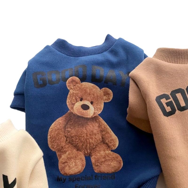 Pet Dogs Clothes Bear Pattern Dogs Winter Cute Costume Pet Shirt Puppy Clothes Pet Vest Pet Clothes Dog Sport Shirt XS-XXL