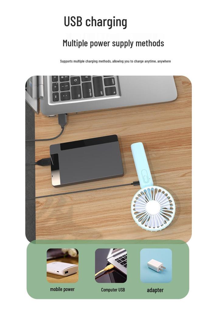 Portable Mini Desktop Electric Fan with Powerful Wind