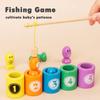 1 Set Baby Number Color Match Toy Magnetic Fishing Clip Insect Game  Wooden Montessori Toys Early Learning Educational Toys Gifts for Kids