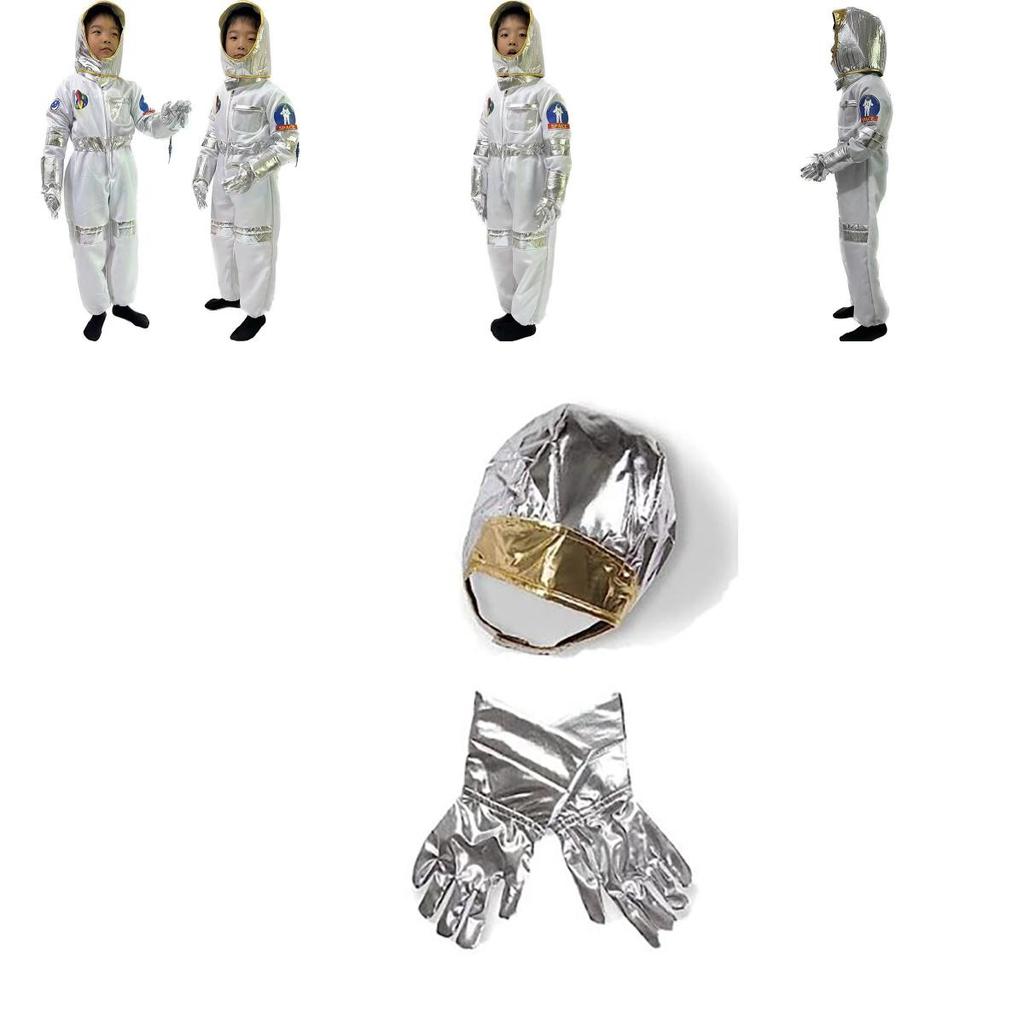 Fantasia de Astronauta Infantil Cosplay Macacão de Voo Espacial Unissex Roupa de Traje Espacial