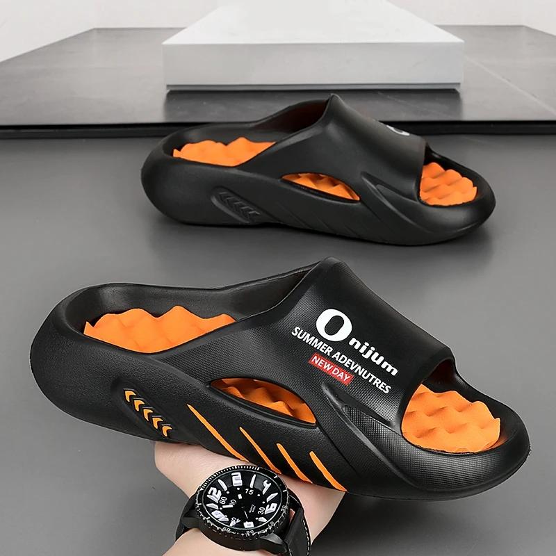 Men Massage Slippers Slides Indoor Outdoor Sandals Beach Casual Shoes Comfortable Sole Men's Slippers Large Size 38-47