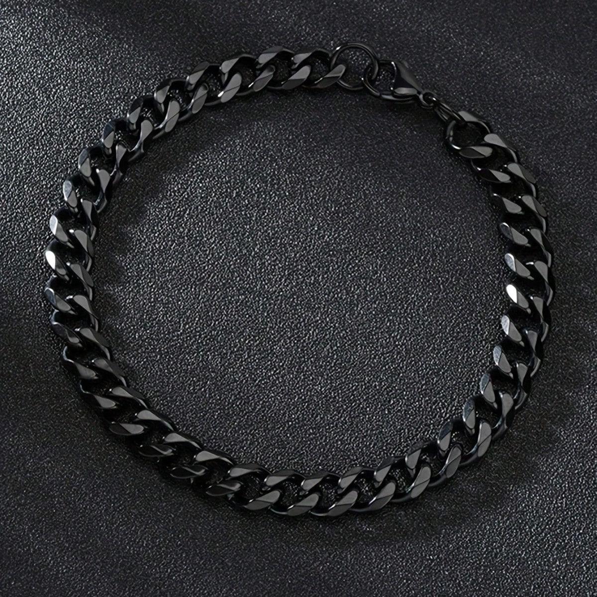 

1 Men s Fashionable and Simple Woven Titanium Steel Chain Bracelet, Hip-hop Personality Cuban Chain Bracelet, Father s Day Gift чёрный