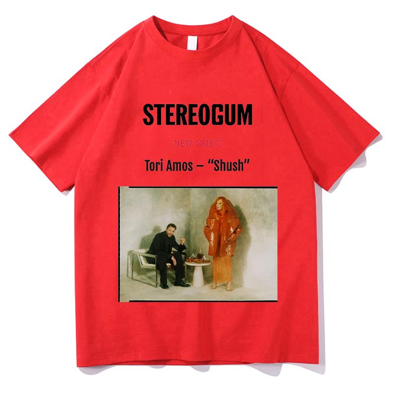 Tori Amos shush Tshirt Oneck Summer Short Sleeve Women Aesthetic Tshirt Unisex Streetwear Fashion Pure Cotton Female Tops Tees S