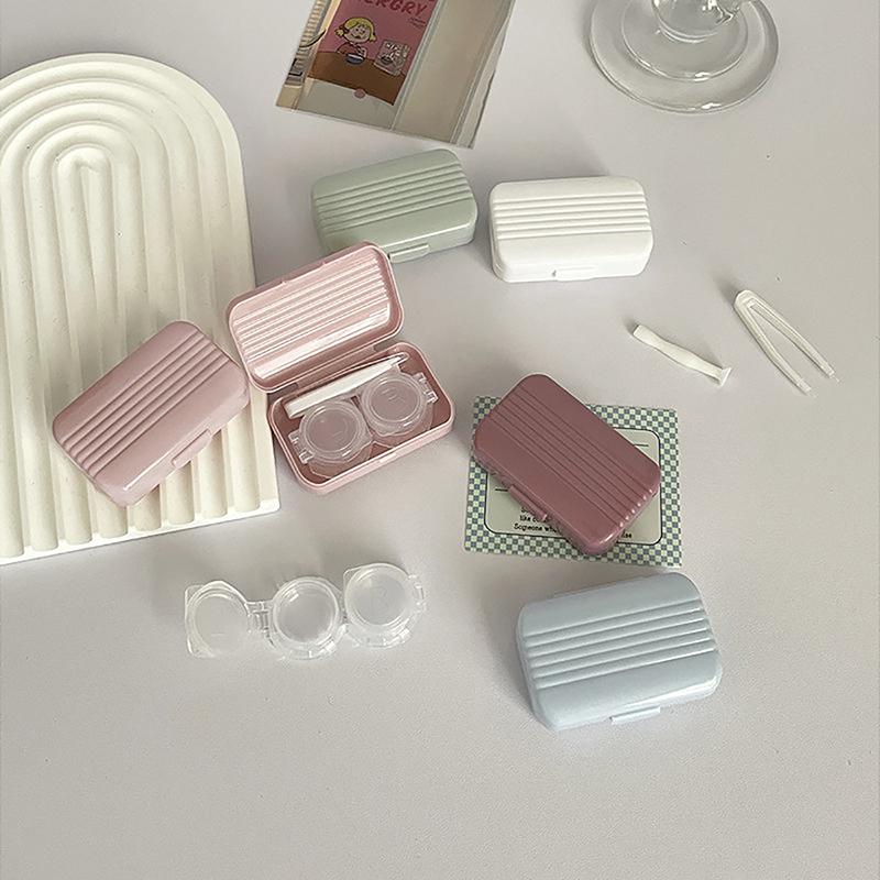 Candy Color Bærbar kontaktlinseboks for jenter Minimalistisk kontaktlinsebokssett Kontaktlinseoppbevaringsbeholder