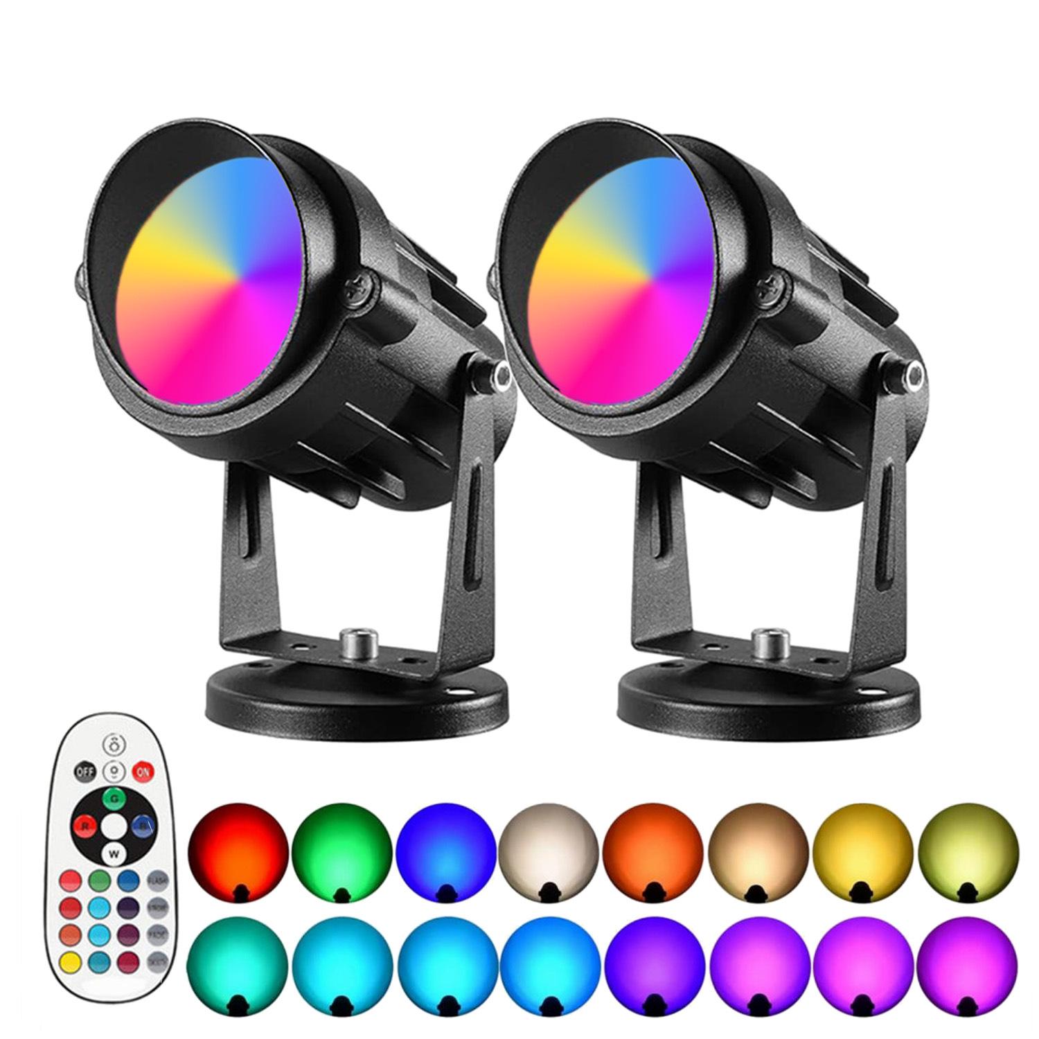 

Газонный светильник RGBW: Управляемый пультом штекерный светильник для дворика, ландшафтной подсветки и настенной подсветки. 1.5m EU 3-pin cable