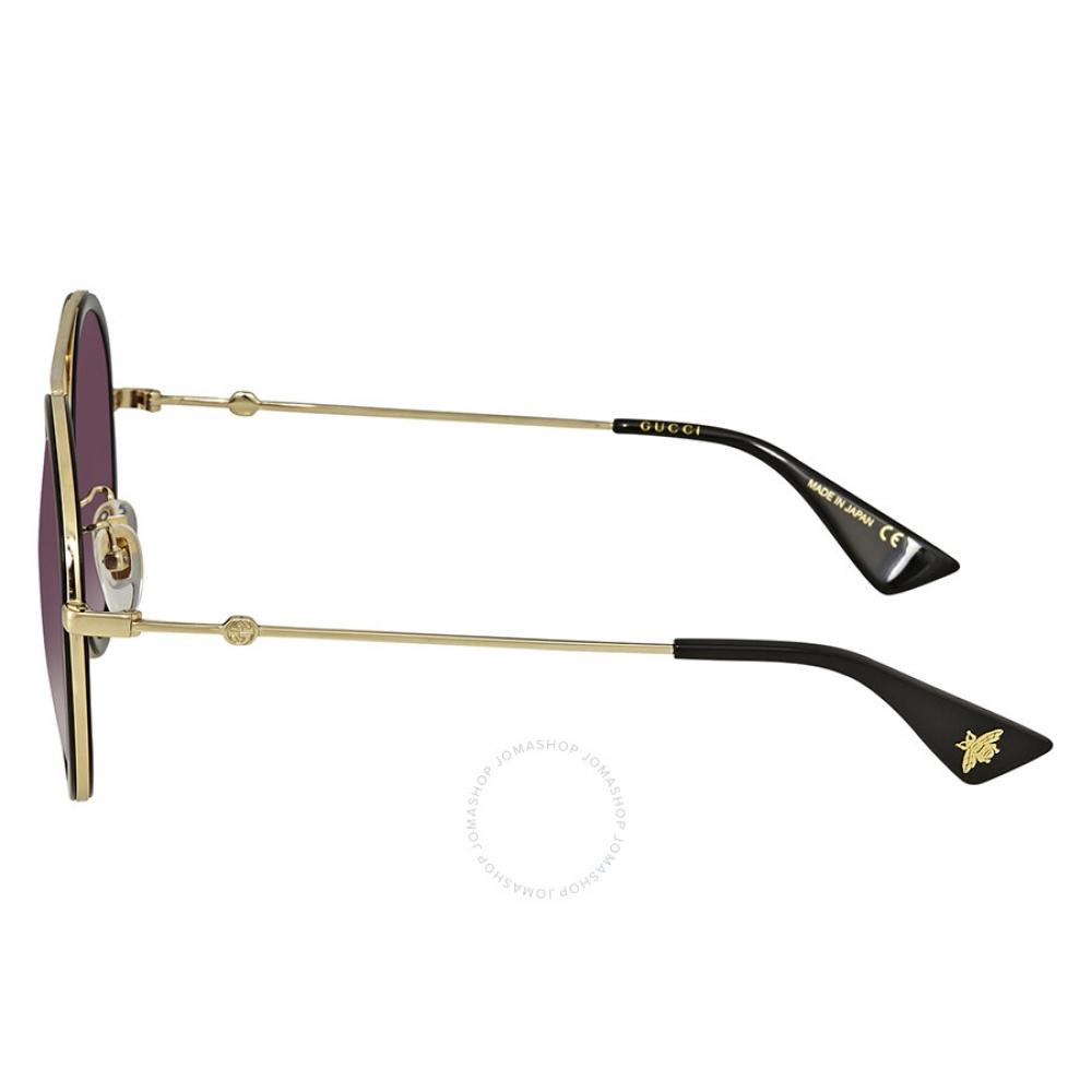 Gucci Grey Gradient Round Ladies Sunglasses Gg0061s 001 56