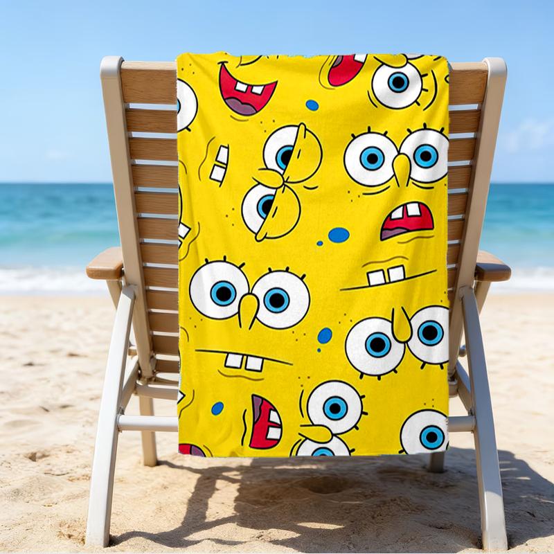 Ultra-Soft Beach Towel with SpongeBob SquarePants Theme,Ideal for Pool - Camping, Diving - Perfect Travel Essential, Vibrant Beach Towel.