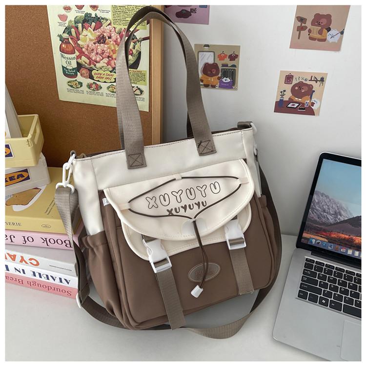 School Bag High Value College Style Messenger Bag Female Students Class Leisure Bag Large Capacity Portable Tutoring Bag Bag