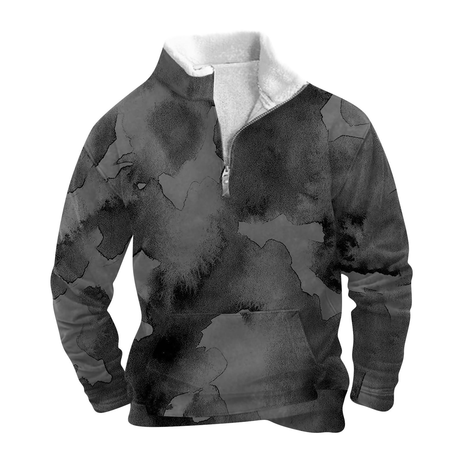 

Весенне-осенняя мужская толстовка с воротником-стойкой на открытом воздухе, повседневные свитера, топы L чёрный