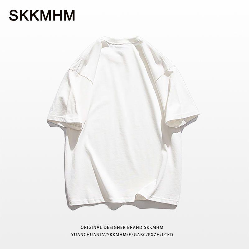 

American Trendy Black Kitten Pure Cotton Short Sleeve T-shirt Female 2025 Summer Stylish Bottoming Shirt Raglan Sleeve Tops White [pure color]] S