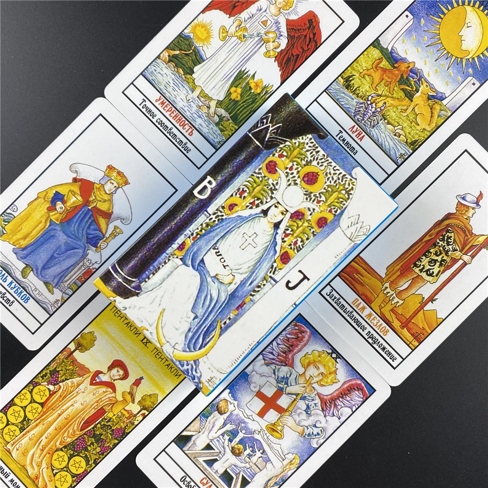10.3 X 6cm Russian Tarot Deck Pocket Size Tarot Cards for Fate Divination Board Game