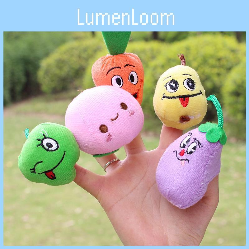 Apple Short Plush Finger Puppet Toy With Soft Pp Cotton For Toddler Playtime