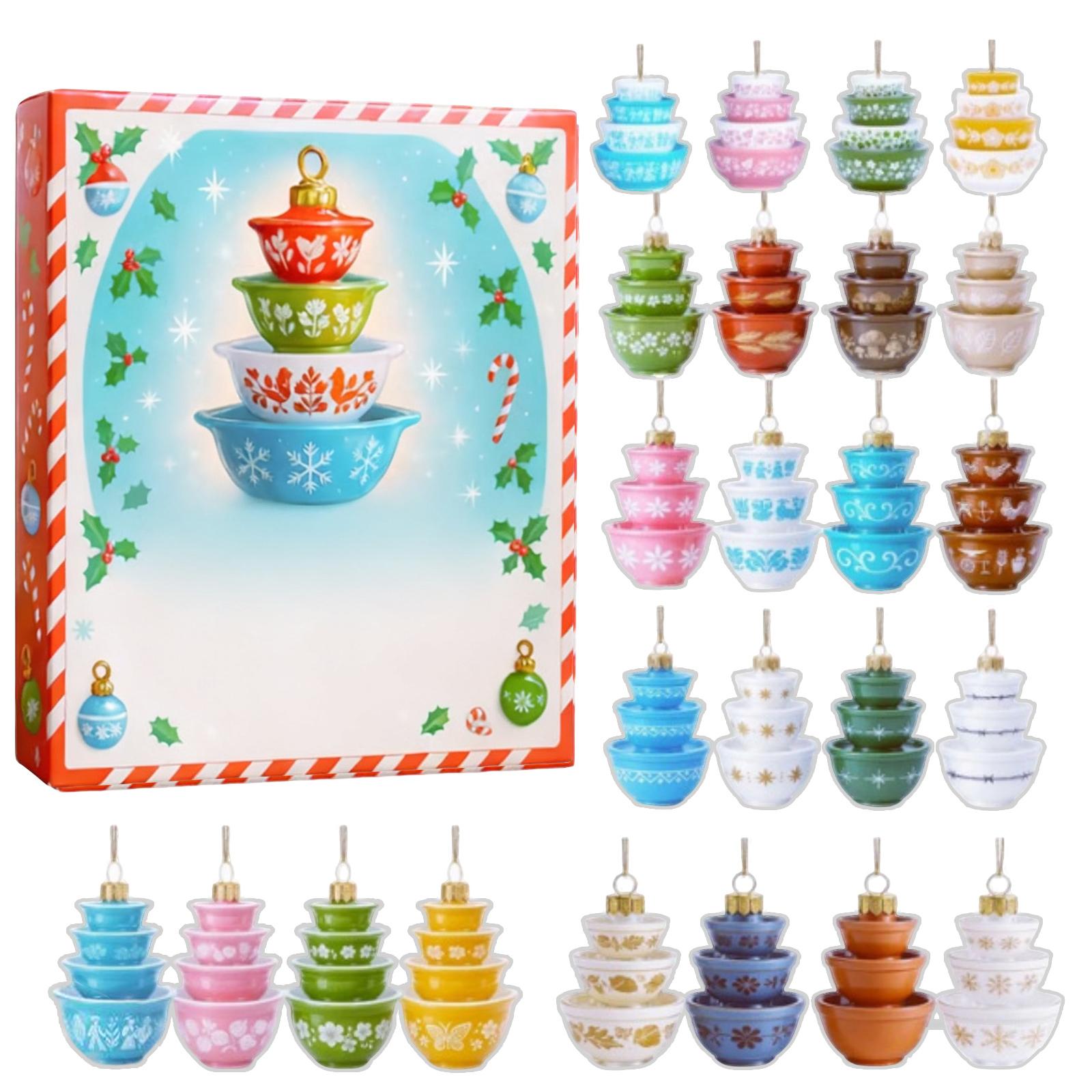 

2D Flat Acrylic Mystery Box 24pcs Pendant With Airplane Box Funny Christmas Countdown Calendar One Size