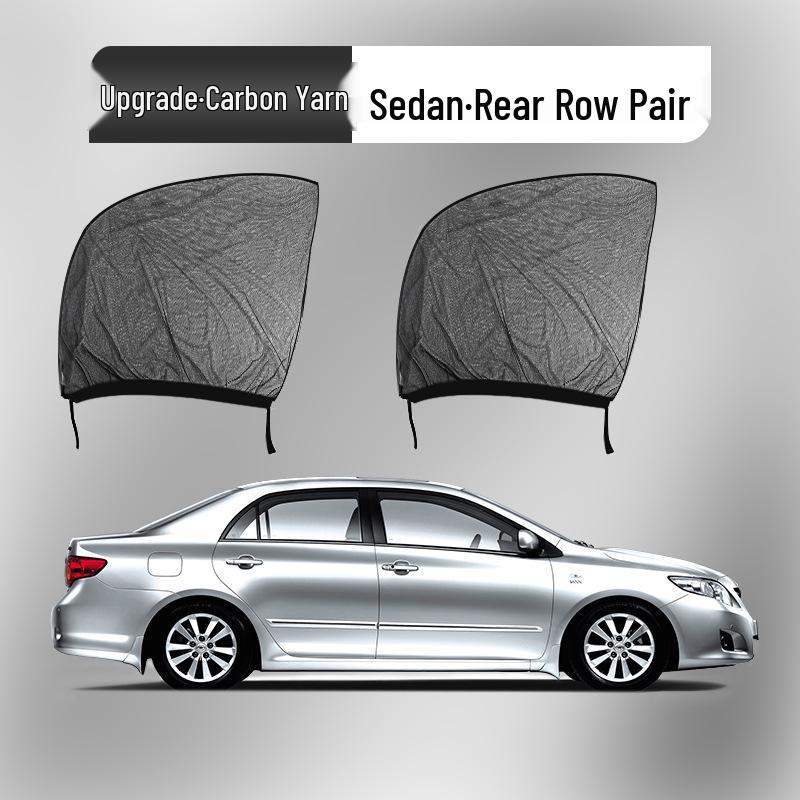 Car Window Mosquito and Sunshade Screen Curtain for Sedan Doors