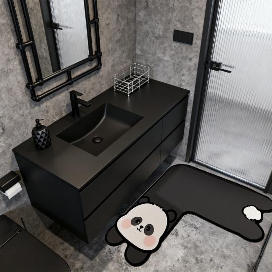 Diatom Mud Floor Mat Cartoon Animal Shape L-Shaped Design Water Absorbent Quick Dry Anti-Slip Doorway Mat