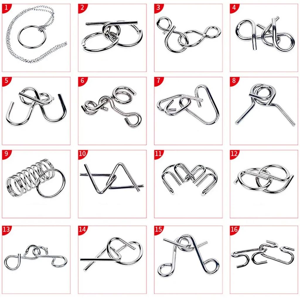 China Ring Metal Puzzle Game - Children's Intelligence Puzzle Game Logic Training Toy Leisure Stress Relieving Gyro Toy