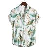 Summer Stripe Casual Holiday Beach Shirt 3D Plants Pattern T-shirt Retro Short Sleeve Street Vacation Outdoor Men's and Women's Shirt