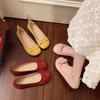 Bow Light Mouth Single Shoes Women's New Spring Gentle Shoes Flat Bottom Laden Shoes One Pedal Doudou Shoes