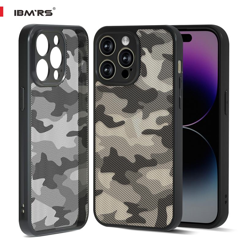 

(В комплекте ремешок на запястье)Чехол IBMRS для Apple iPhone 14 pro max 6,7 дюйма, прозрачный, твердый, с камуфляжным принтом и гибкой рамкой из ТПУ, противоударный чехол для телефона for iphone14ProMax(6.7 )