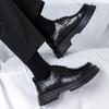 Leather shoes men's new winter British business leisure Martin leather platform heightening big head derby shoes