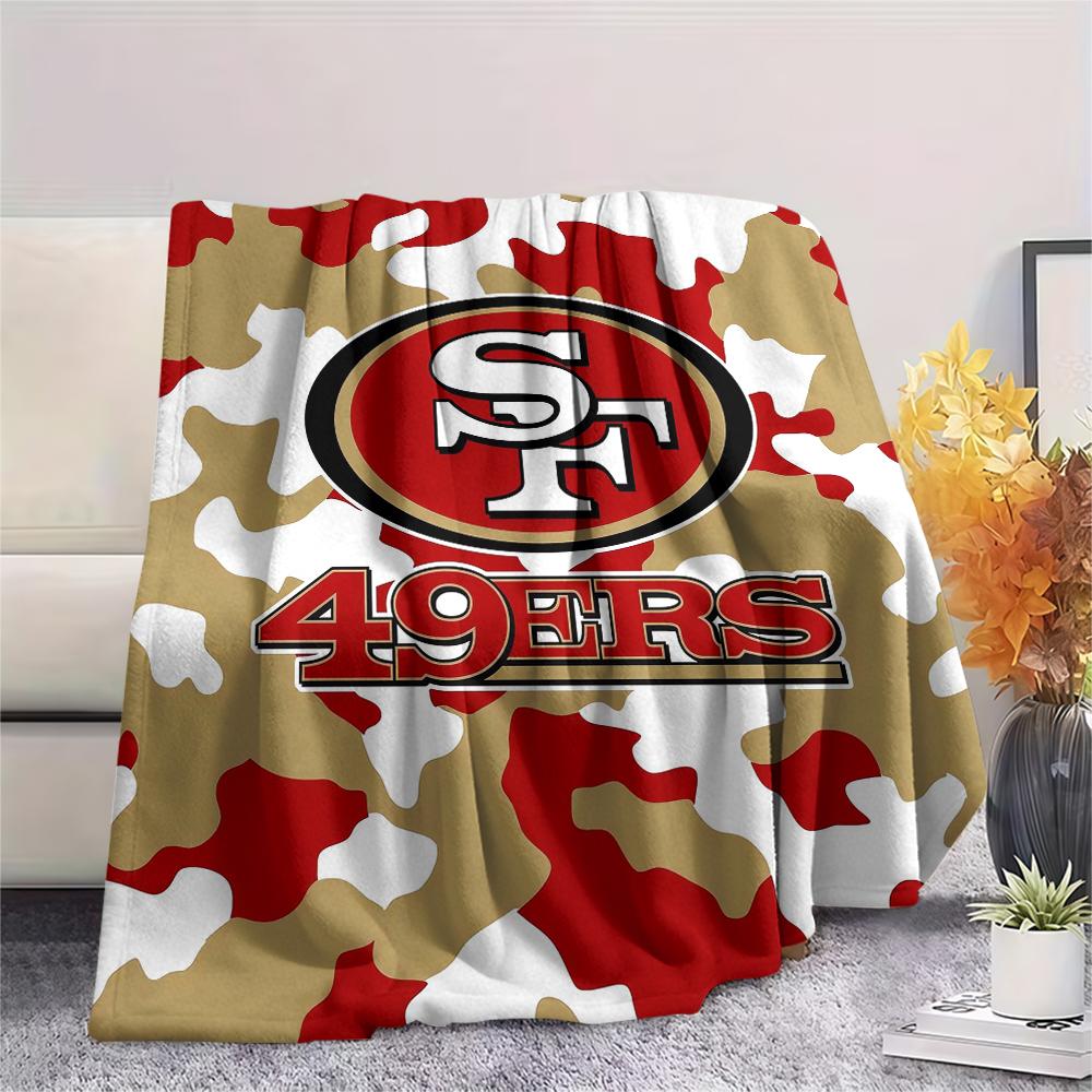 1Pc San Francisco 49ers Print Flannel Blanket, High quality Comfortable for All Seasons, Home Decor, Warmth and Comfort, Perfect for Gifts