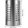 Stainless Steel Kitchen Utensil Holder Flatware Cylinder Silverware Draining Organizer Drying Rack with Round Drain Holes for Forks, Knives, Spoons,