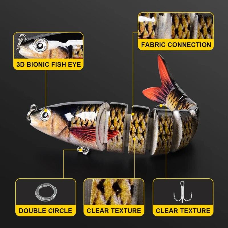 3PCS/Box Multi Jointed Fishing Lure 13.5cm/19g Slow Sinking Bionic 8 Segmented Bait Wobble Tackle Saltwater Bass Trout Pesca