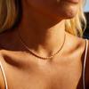 Women's Chain Necklace Waterproof Gold Plated Multi-style Single Bead Chain Layering Jewelry Stainless Steel Tarnish Free