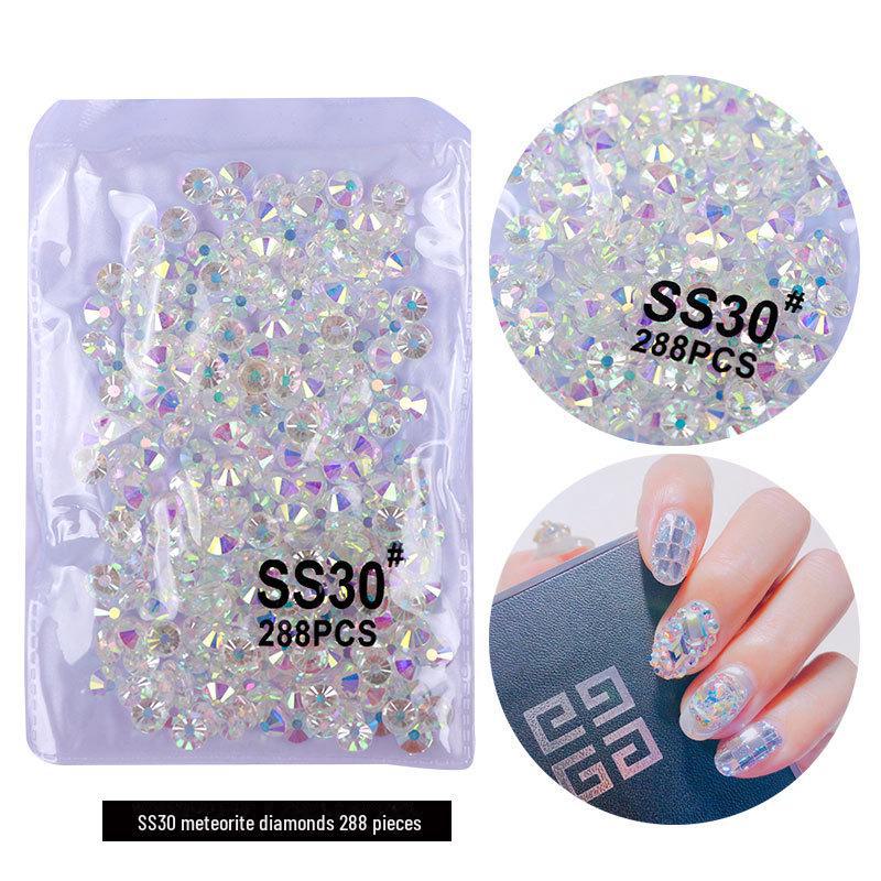 

Серебряно-белые чешские стразы AB Fantasy Color для дизайна ногтей с бриллиантами - Super Flash, с плоским дном, не опадают