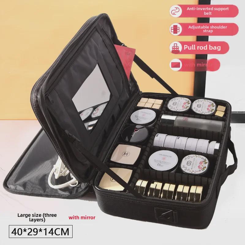 

Вместительная многослойная косметичка-органайзер